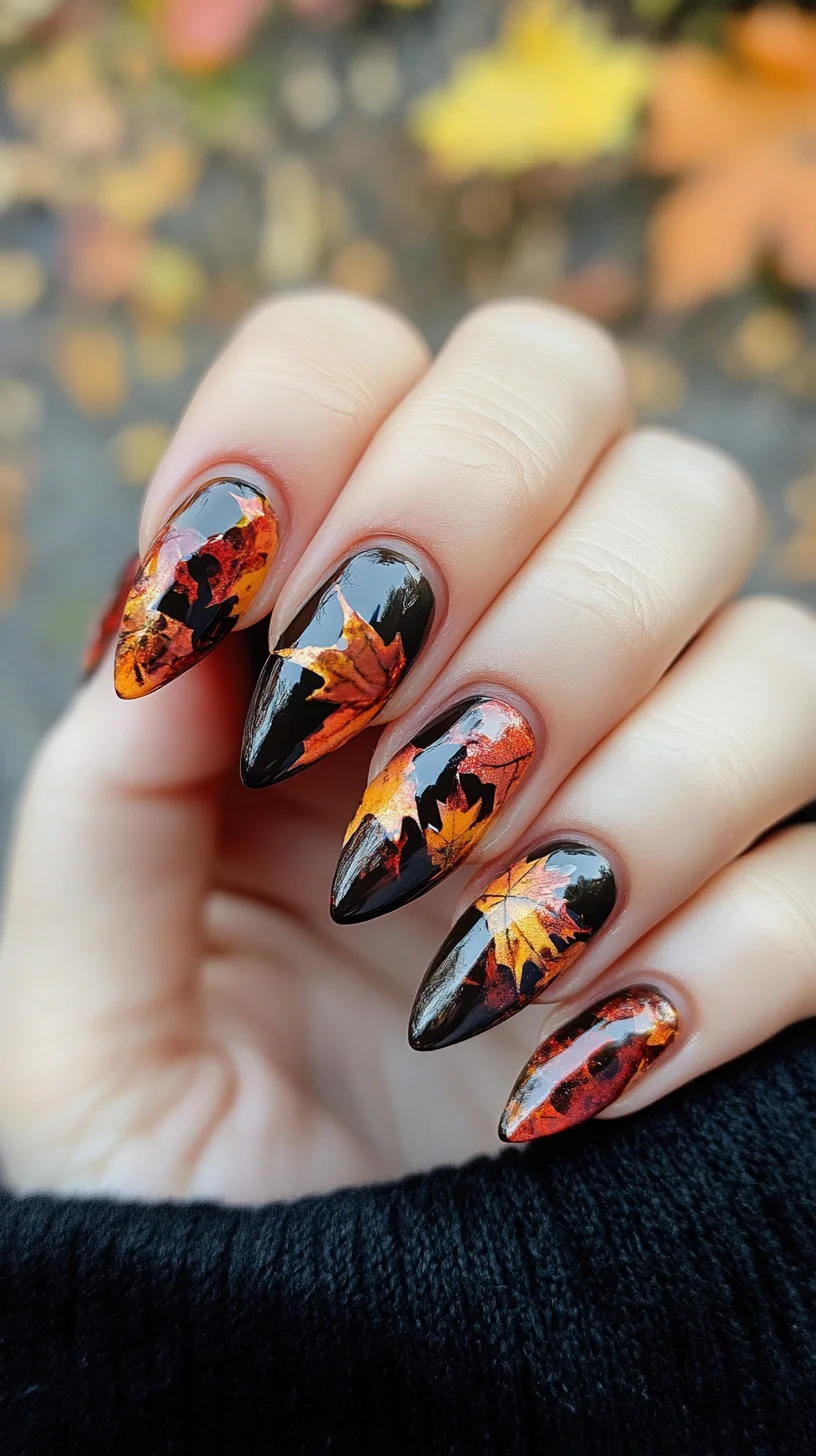 Autumn Elegance: Stunning Leaf-Inspired Nail Art for Fall Fashion