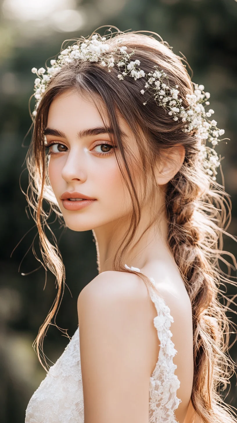 Boho Chic Braided Beauty with Floral Accents for a Dreamy Look