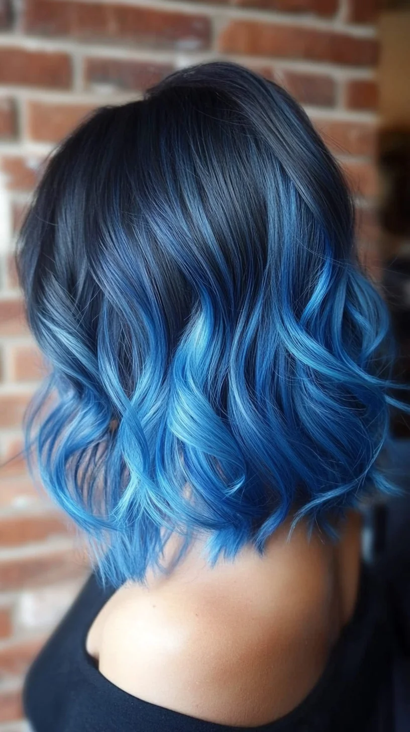 Bold and Beautiful: Embrace the Ombre Wave with Striking Blue Tones