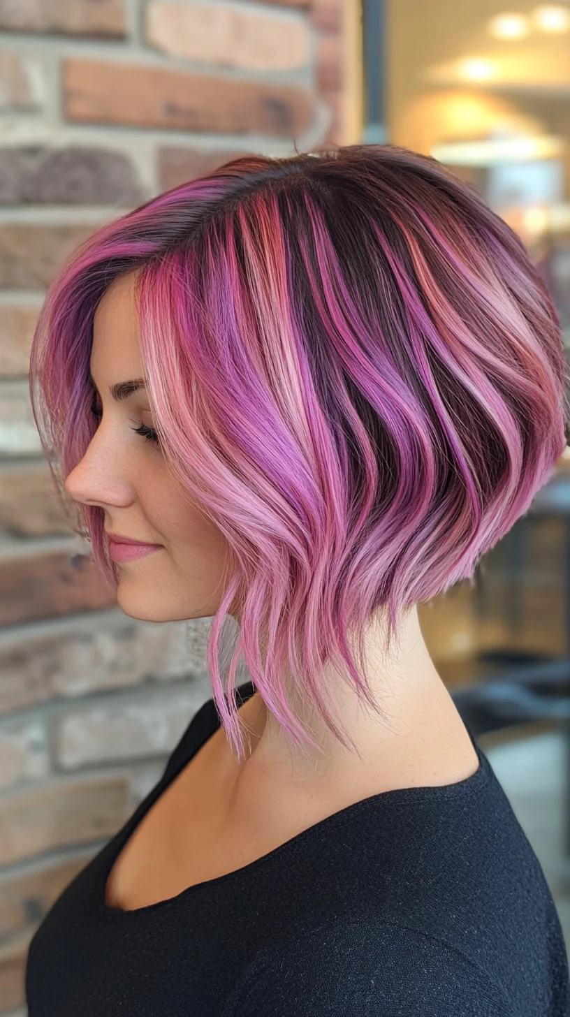 Bold and Beautiful: The Vibrant Pink Ombre Lob for a Chic Statement