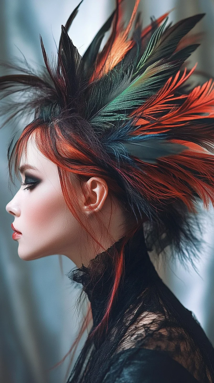 Bold and Daring: Unleash Your Inner Peacock with Vibrant Feathered Spikes