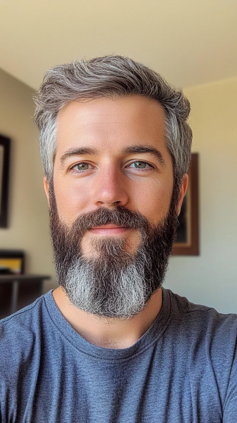 Bold and Distinct: The Grizzled Full Beard with Defined Lines