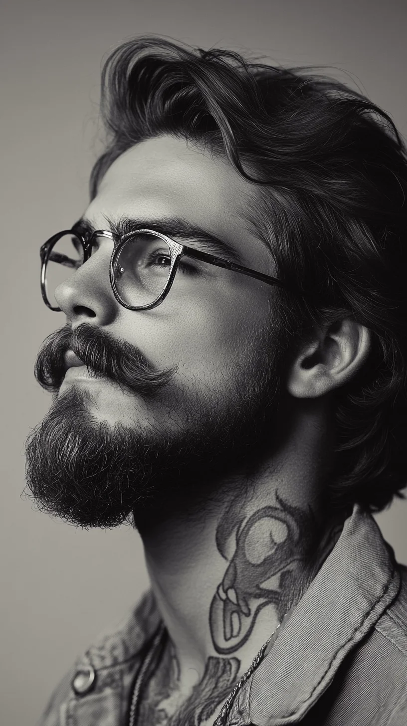 Bold and Refined: The Majestic Full Beard with Twisted Mustache