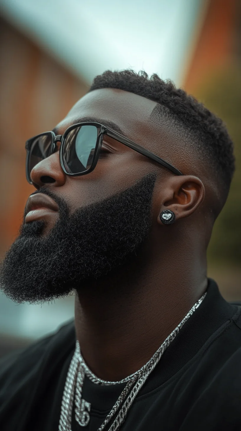Bold and Refined: The Statement-Making Full Beard with Sharp Lines