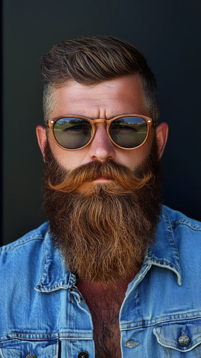 Bold and Regal: The Ultimate Full Beard with Flamboyant Mustache