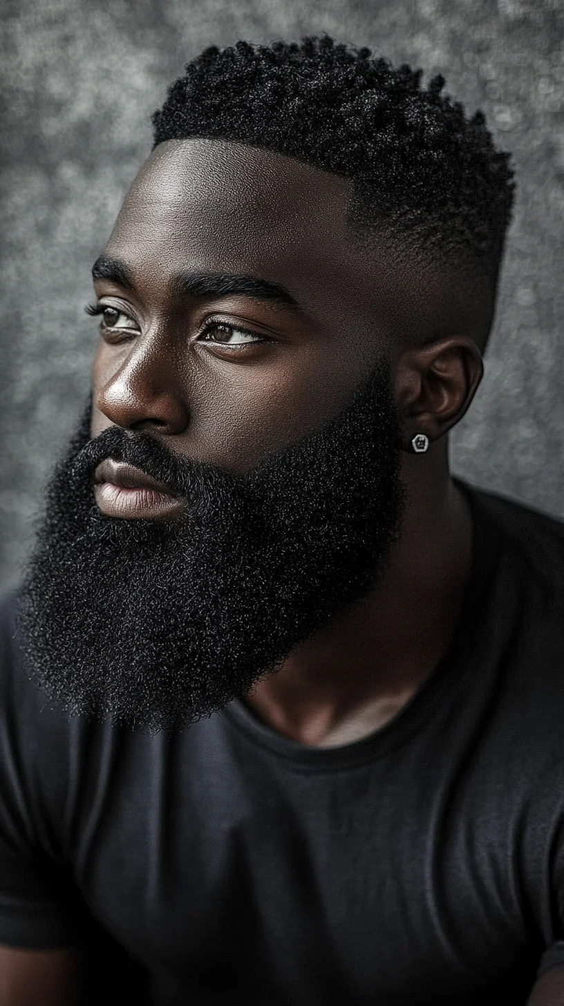 Bold and Sculpted: The Ultimate Full Beard with Precision Fade