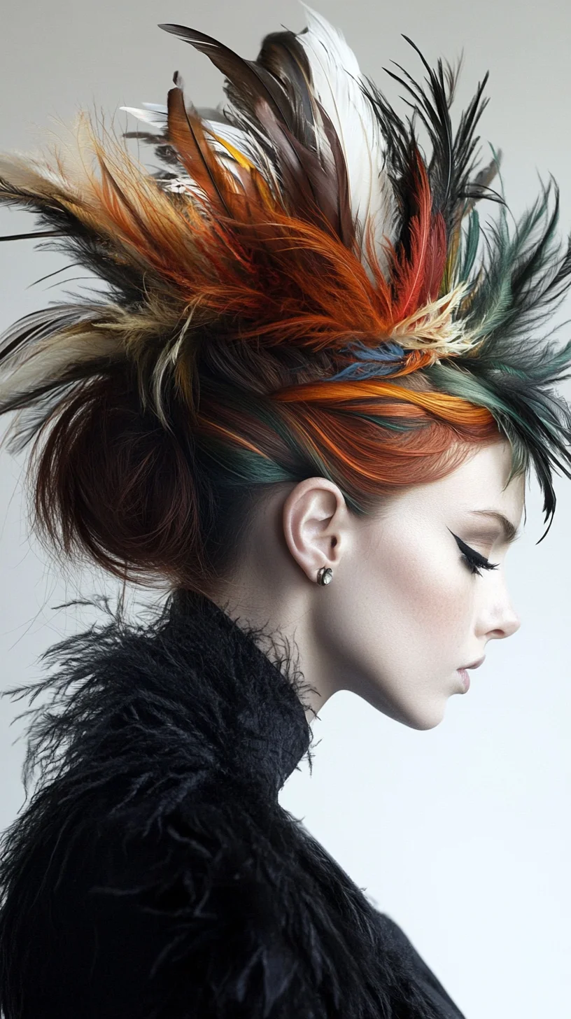 Bold and Vibrant: Embrace the Avant-Garde Feathered Hairstyle