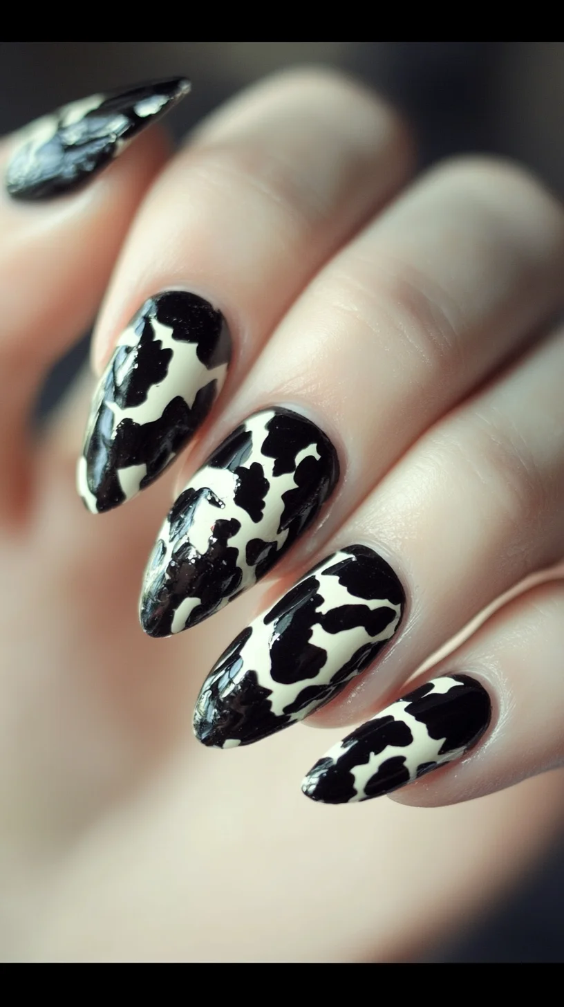 Bold Cow Print: Unleash Your Inner Trendsetter with This Edgy Nail Art