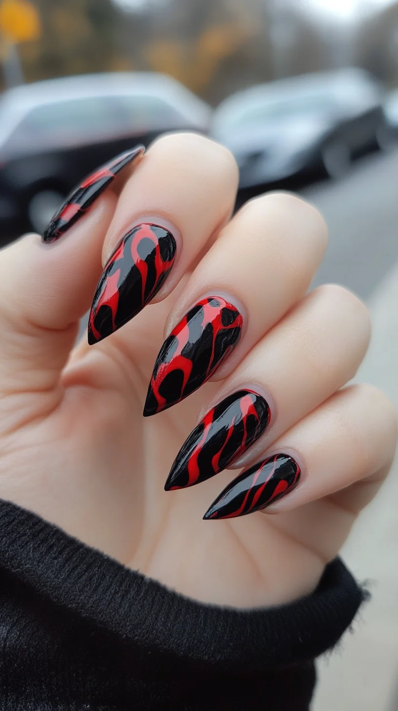 Bold Flame-Inspired Nails: Ignite Your Style with Fiery Elegance!