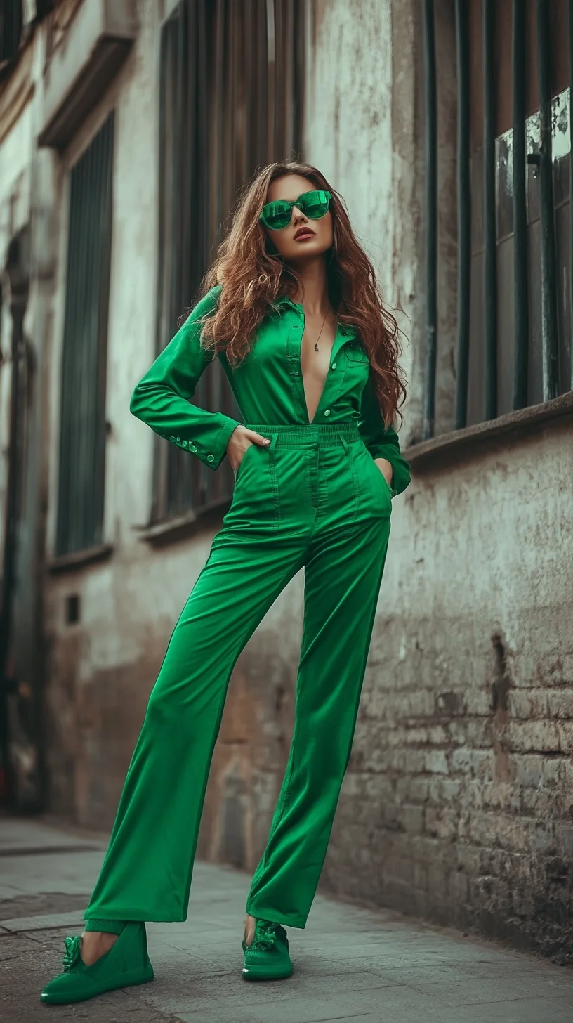 Bold Green Elegance: Stand Out with Chic Jumpsuit Vibes
