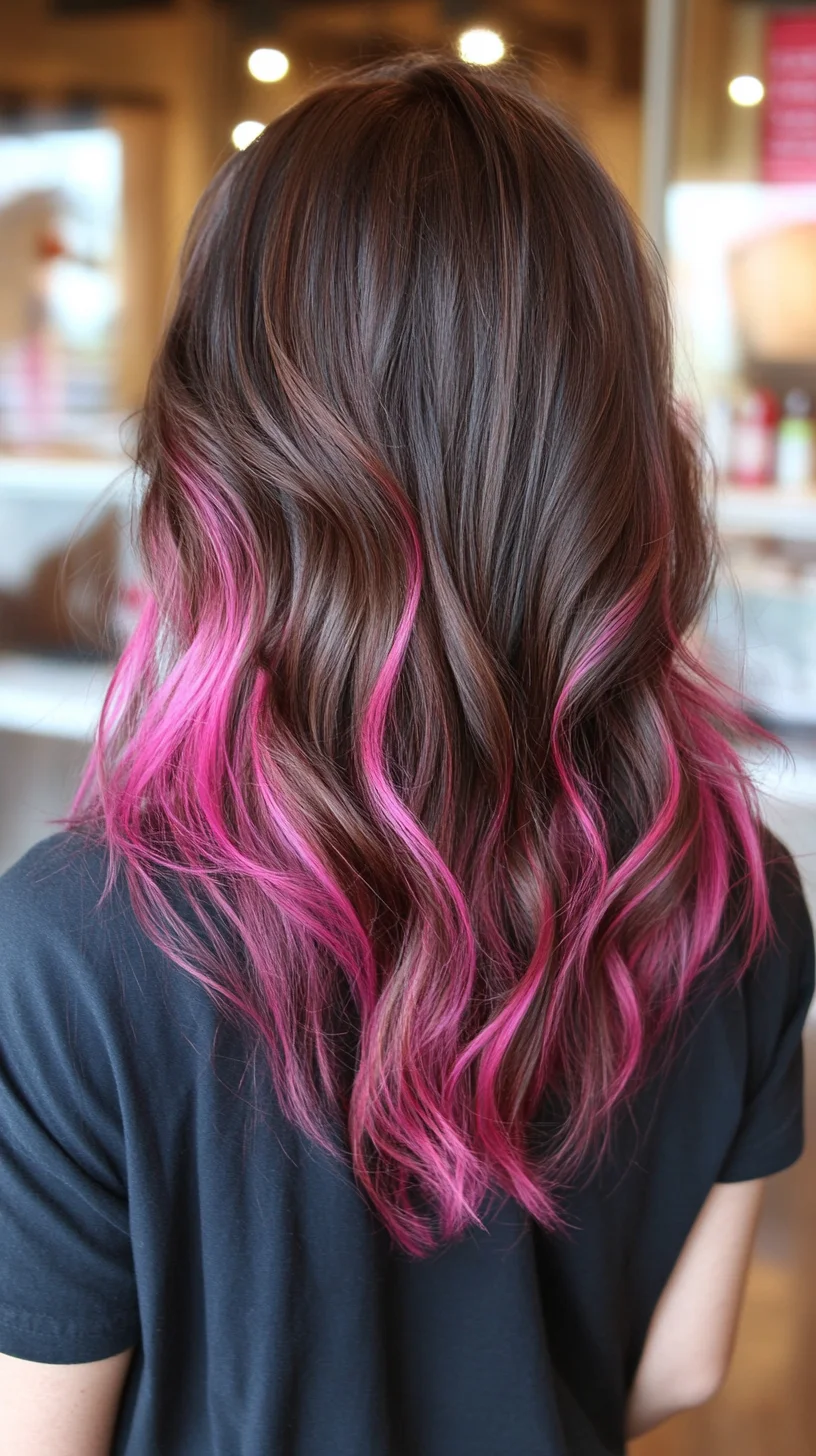 Bold Ombre Waves: Elevate Your Look with Stylish Pink Tips