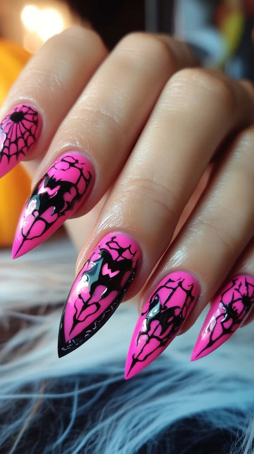Bold Spiderwebs & Vibrant Colors: The Ultimate Spooky Chic Nail Art