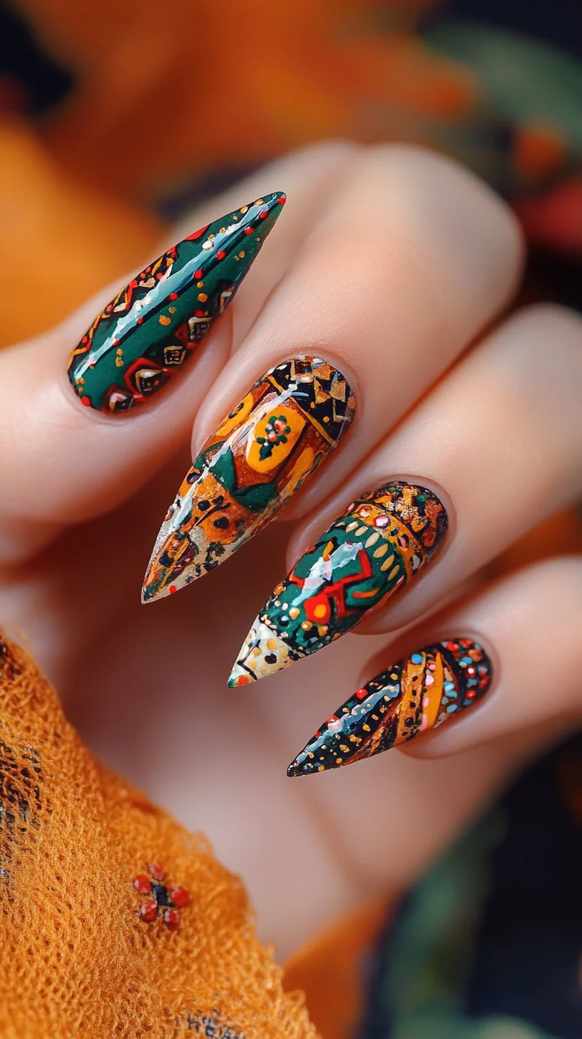 Bold Tribal Elegance: Stunning Nail Art for a Statement Look