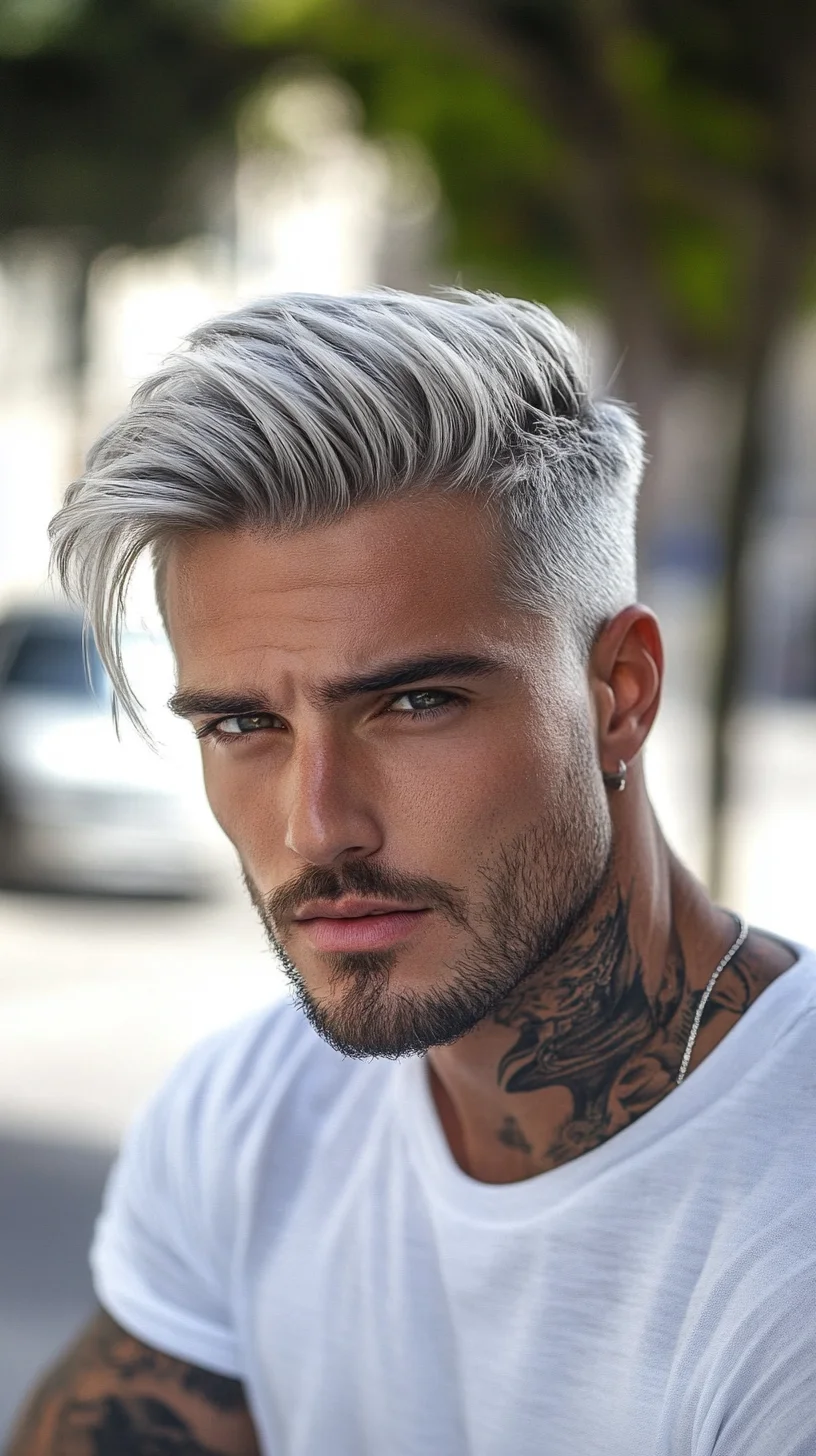 Boldly Striking: The Platinum Fade That Commands Attention