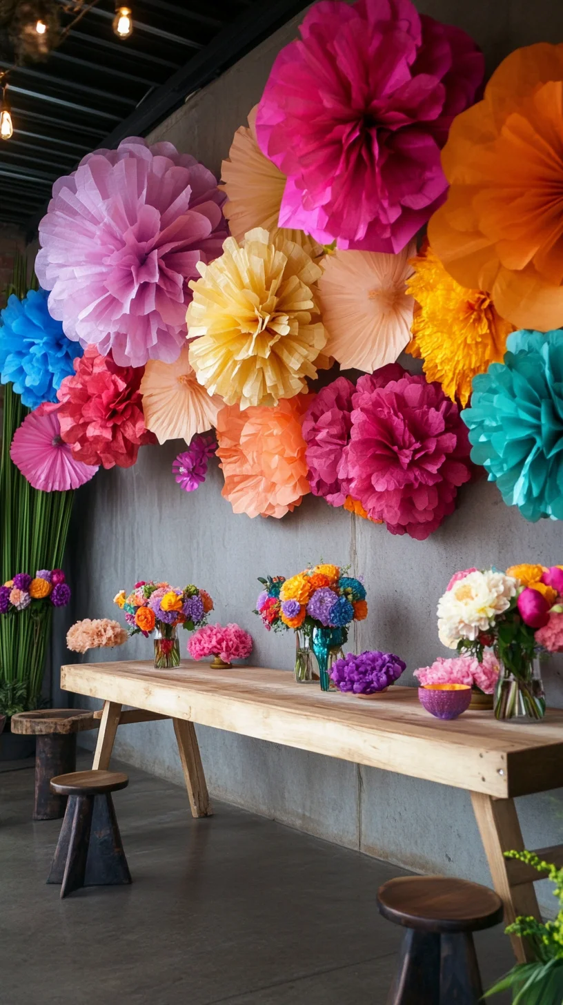 Bright & Bold: Transform Your Space with Colorful Paper Pom-Poms