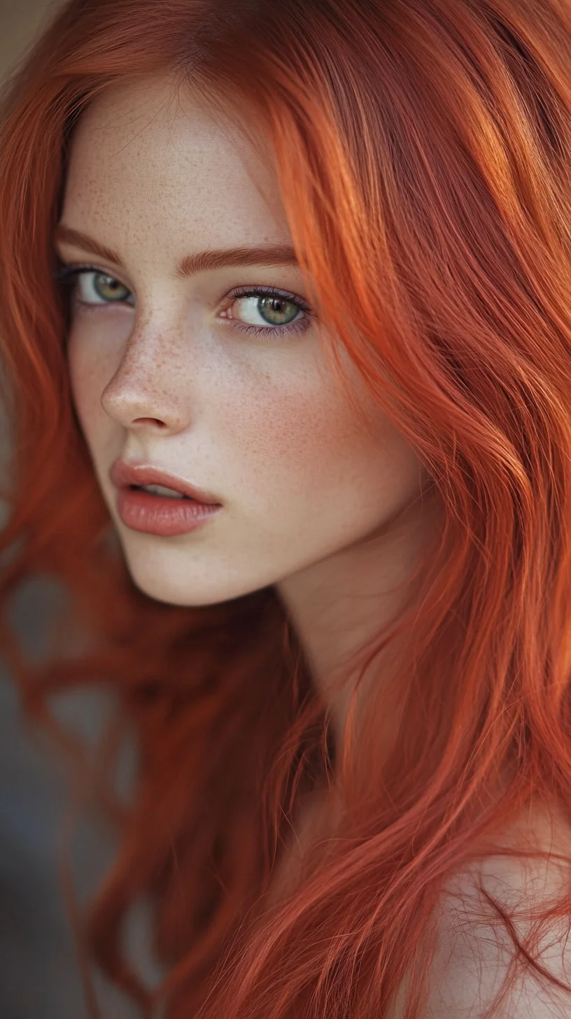 Captivating Crimson Waves: Embrace the Bold Elegance of Fiery Red Hair
