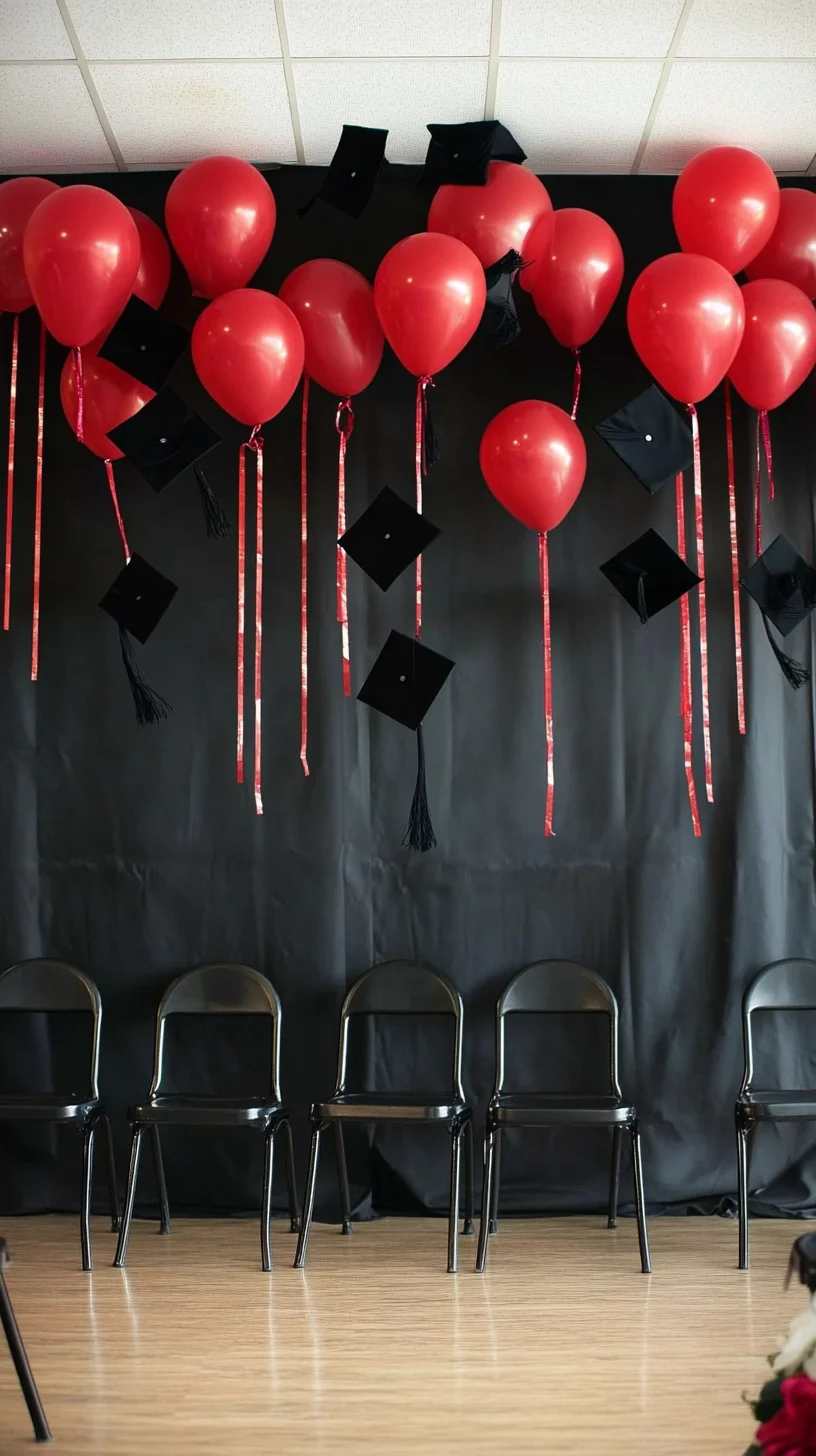Celebrate Achievement with Bold Grad Party Decor: A Stylish Display of Red and Black