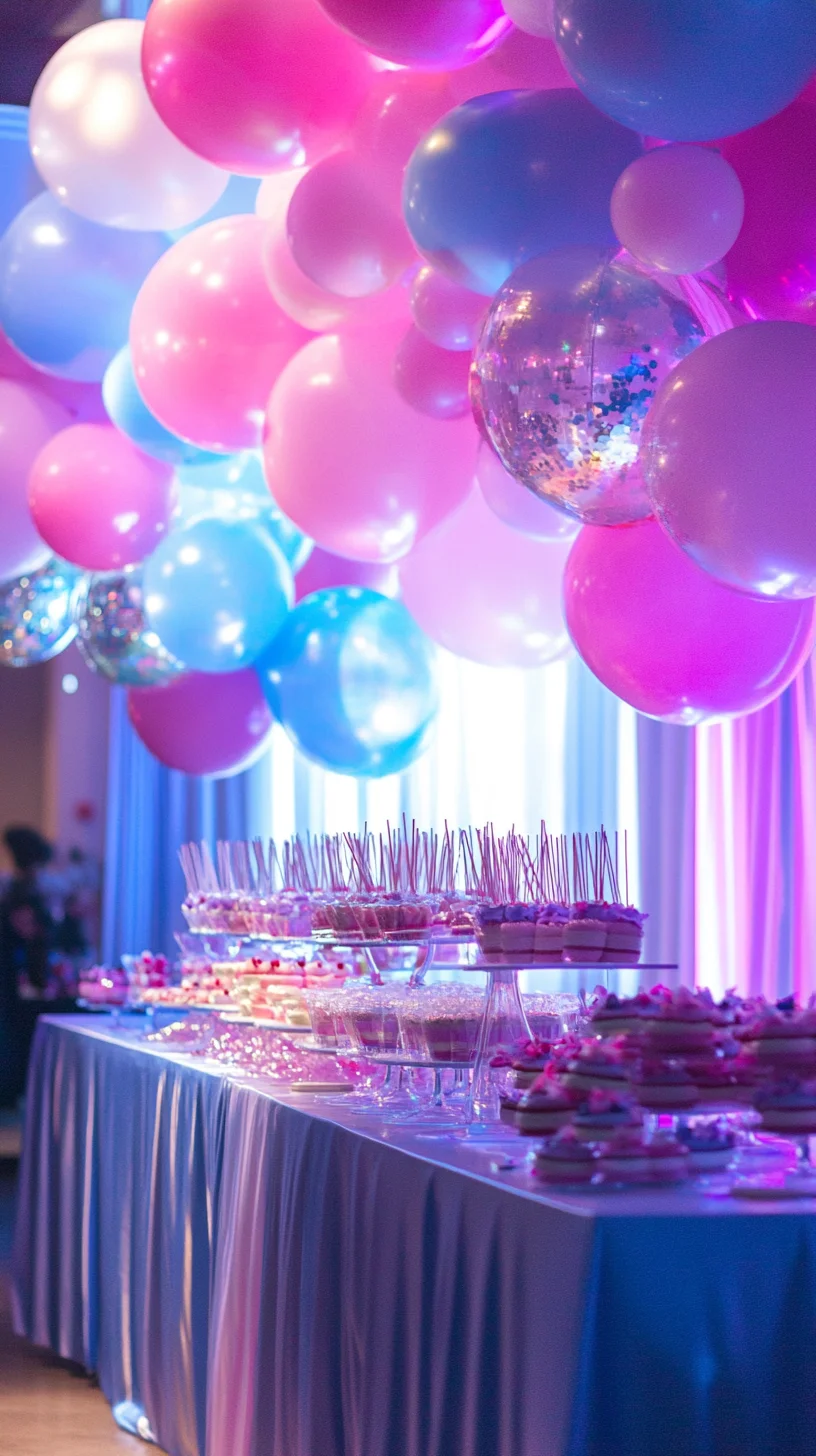 Celebrate in Style: A Festive Pink and Blue Balloon Extravaganza