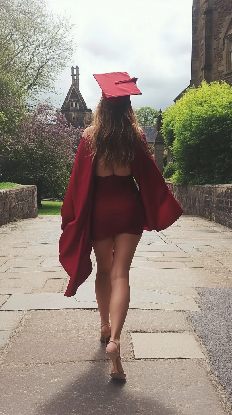 Celebrate in Style: Chic Red Graduation Look for the Modern Graduate