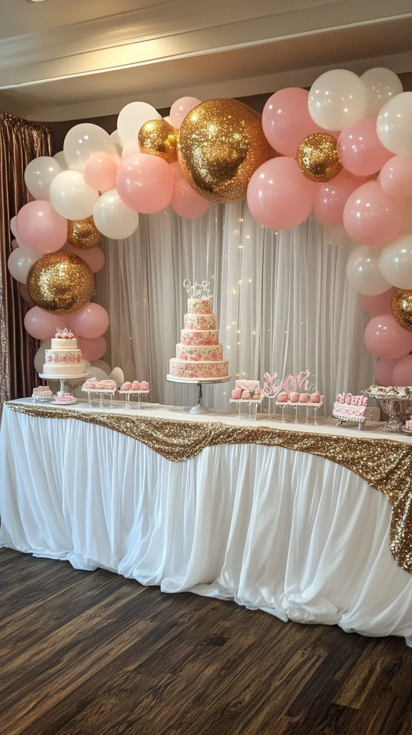 Celebrate in Style: Elegant Pink and Gold Balloon Decor for Unforgettable Events