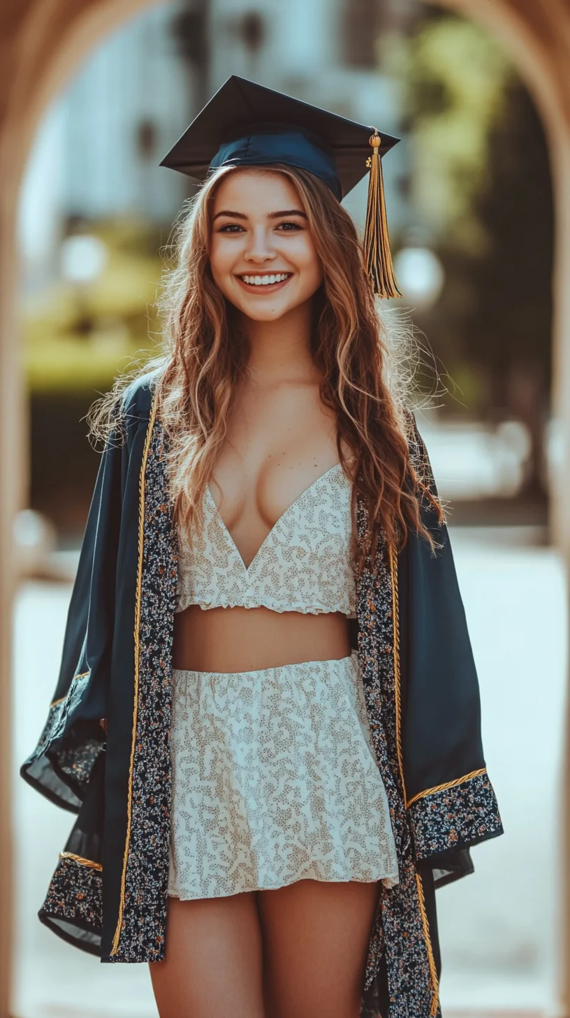 Celebrate in Style: The Chic Graduate's Lace and Satin Ensemble
