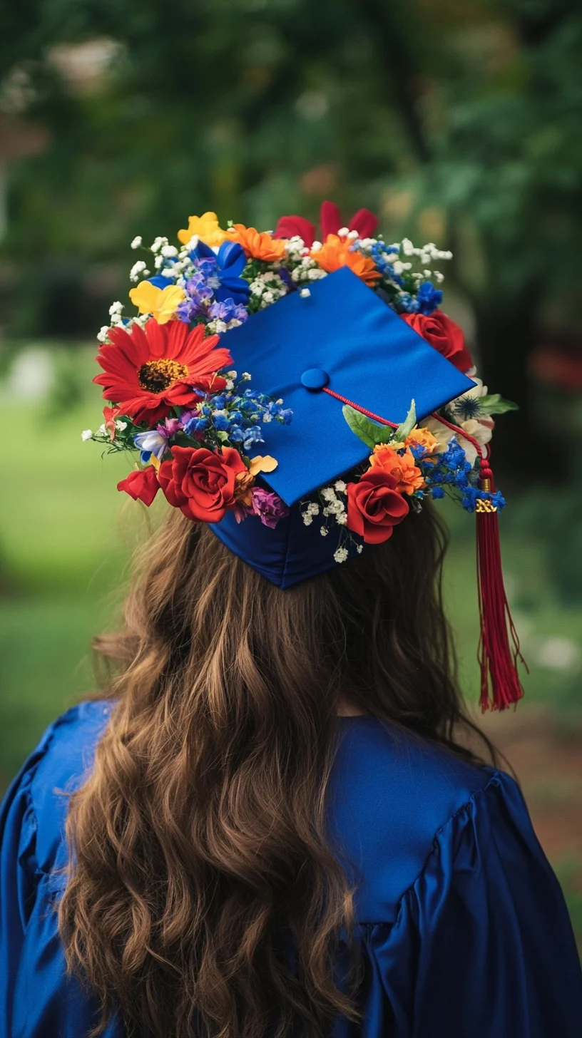 Celebrate Lifelong Achievements with Vibrant Floral Graduation Caps