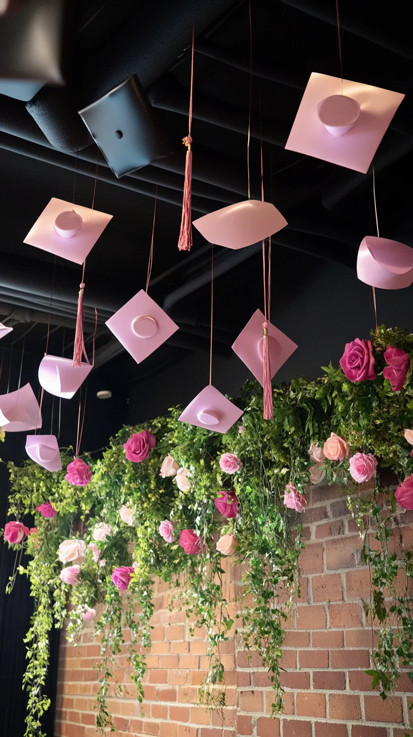 Celebrate Style: A Chic Graduation-Themed Decor with Floral Elegance