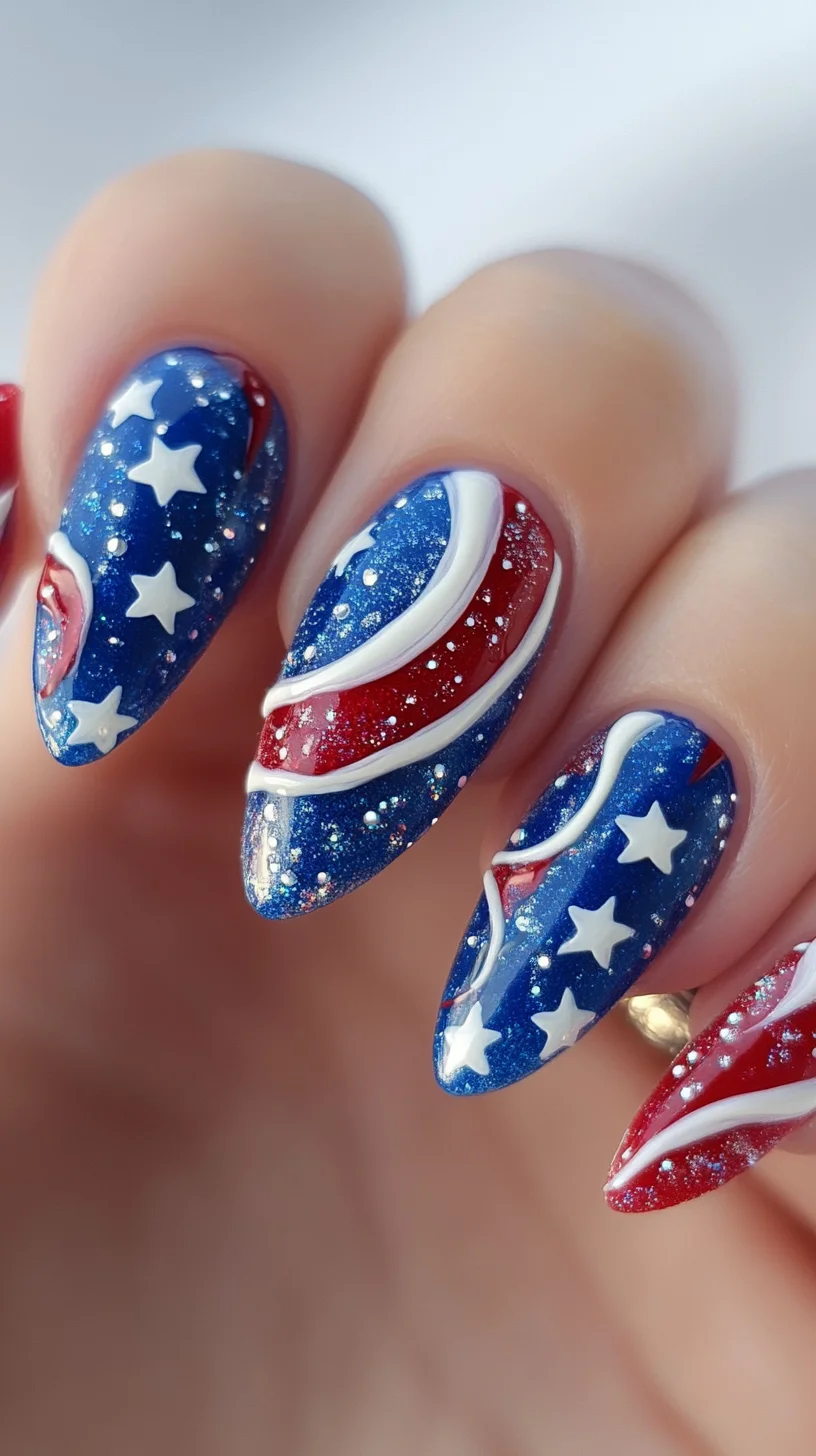Celebrate with Bold and Festive Star-Spangled Nail Art