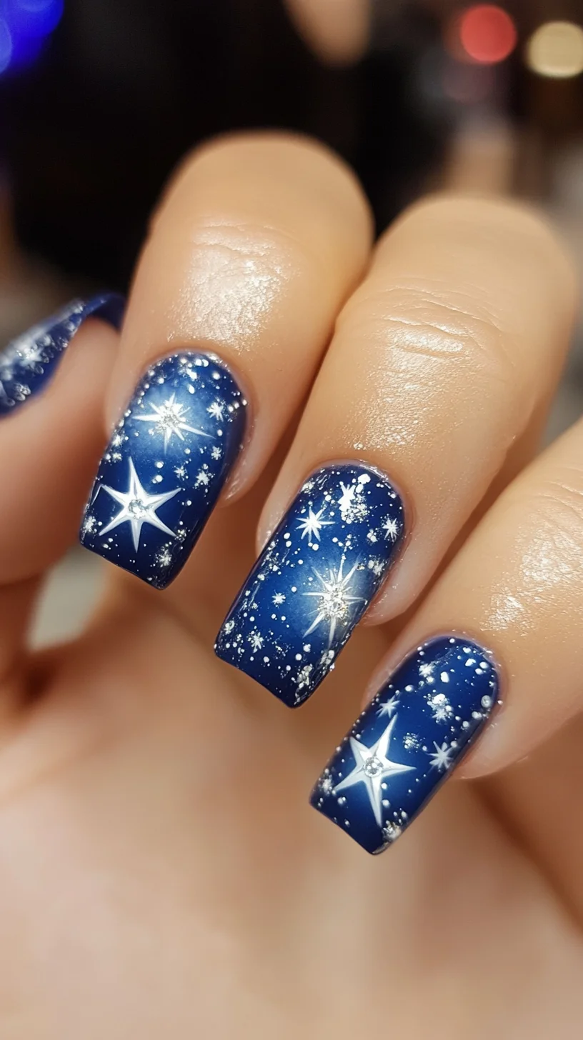 Celestial Chic: Stunning Starry Night Nail Art for a Dazzling Look