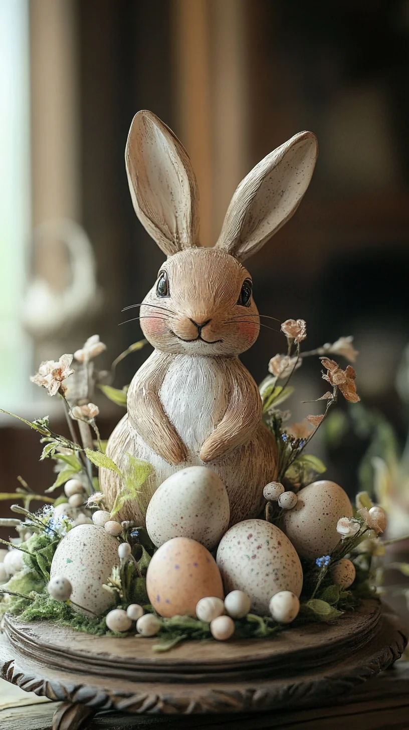 Charming Spring Decor: Whimsical Bunny Centerpiece for Seasonal Cheer