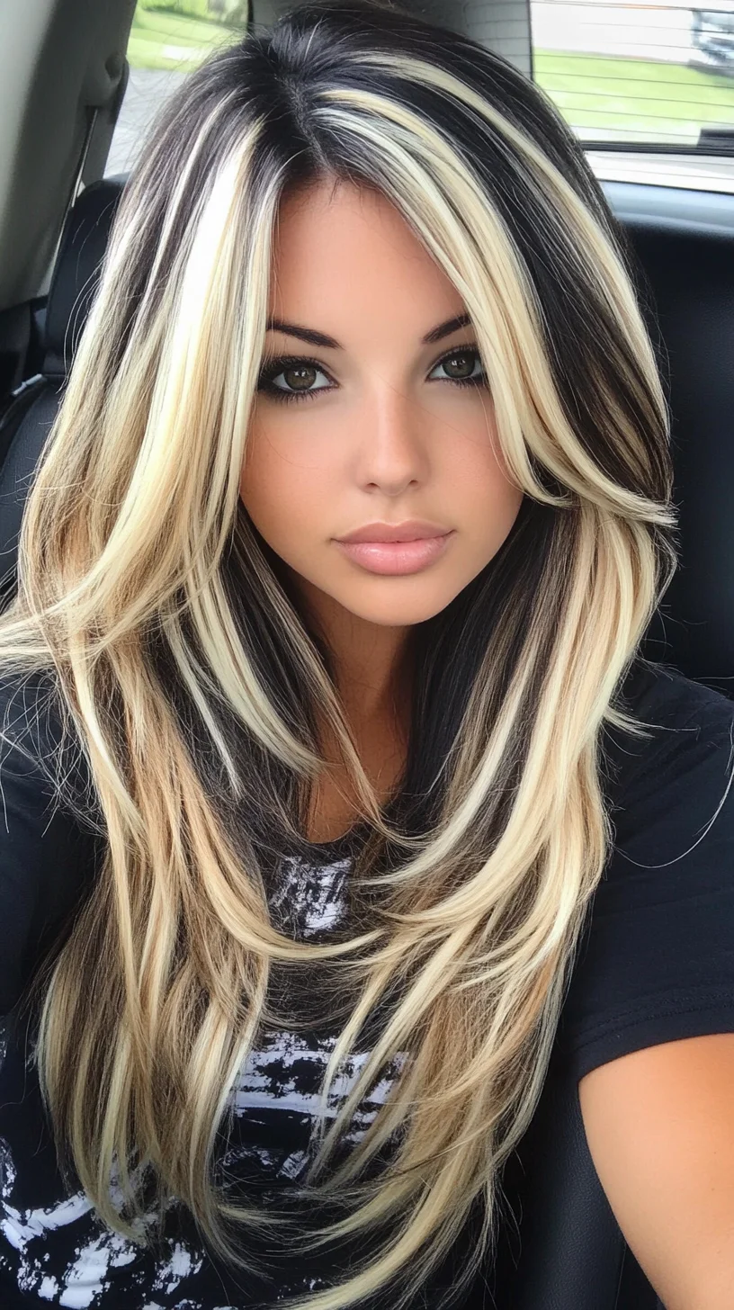 Chic and Bold: Ombre Layers with Striking Blonde Highlights