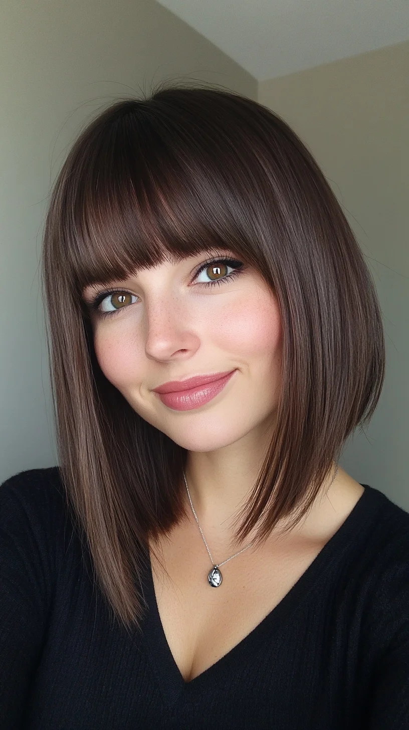 Chic and Sleek: The Modern Blunt Bob with Bangs