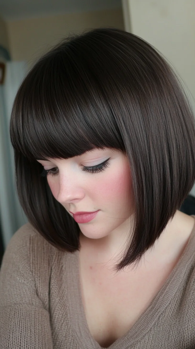 Chic and Sleek: The Modern Bob with Blunt Bangs