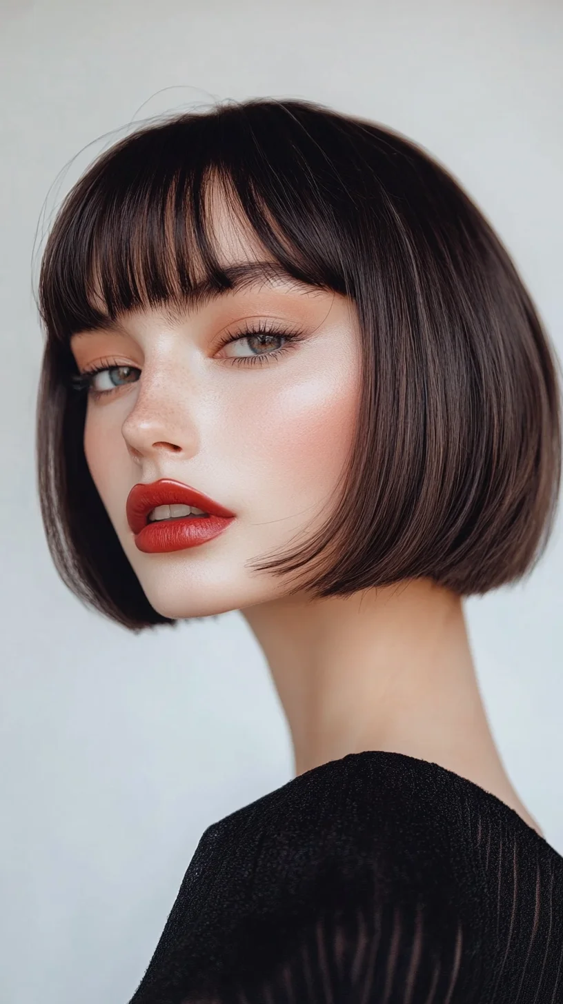 Chic and Sleek: The Modern Bob with Statement Bangs