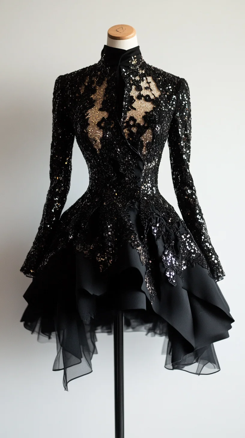 Chic Glamour: Elevate Your Evening Look with This Stunning Sequin-Embellished Dress