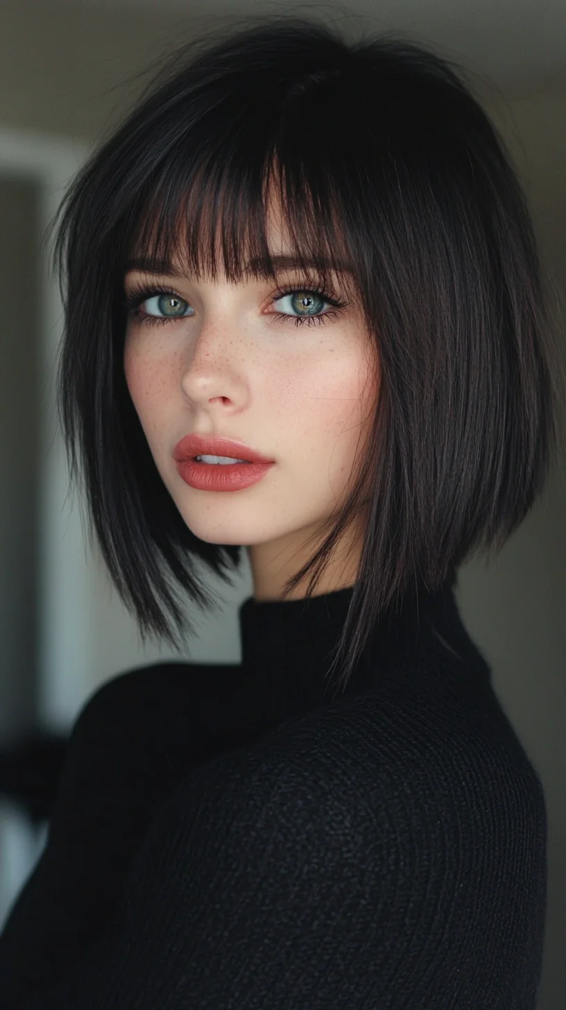 Chic Textured Bob with Effortless Bangs for a Fresh Look