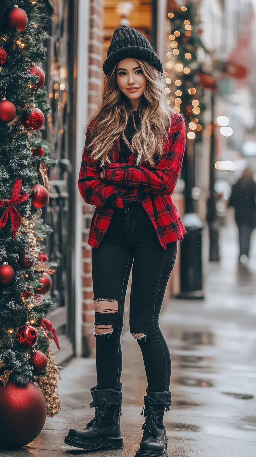 Cozy Chic: Elevate Your Winter Wardrobe with Bold Plaid & Edgy Accents