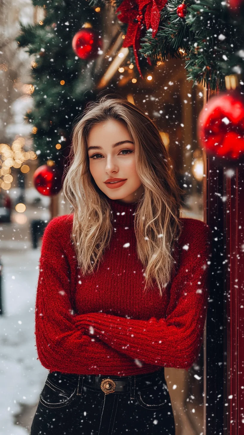Cozy Elegance: Embrace Winter with a Chic Red Knit Sweater