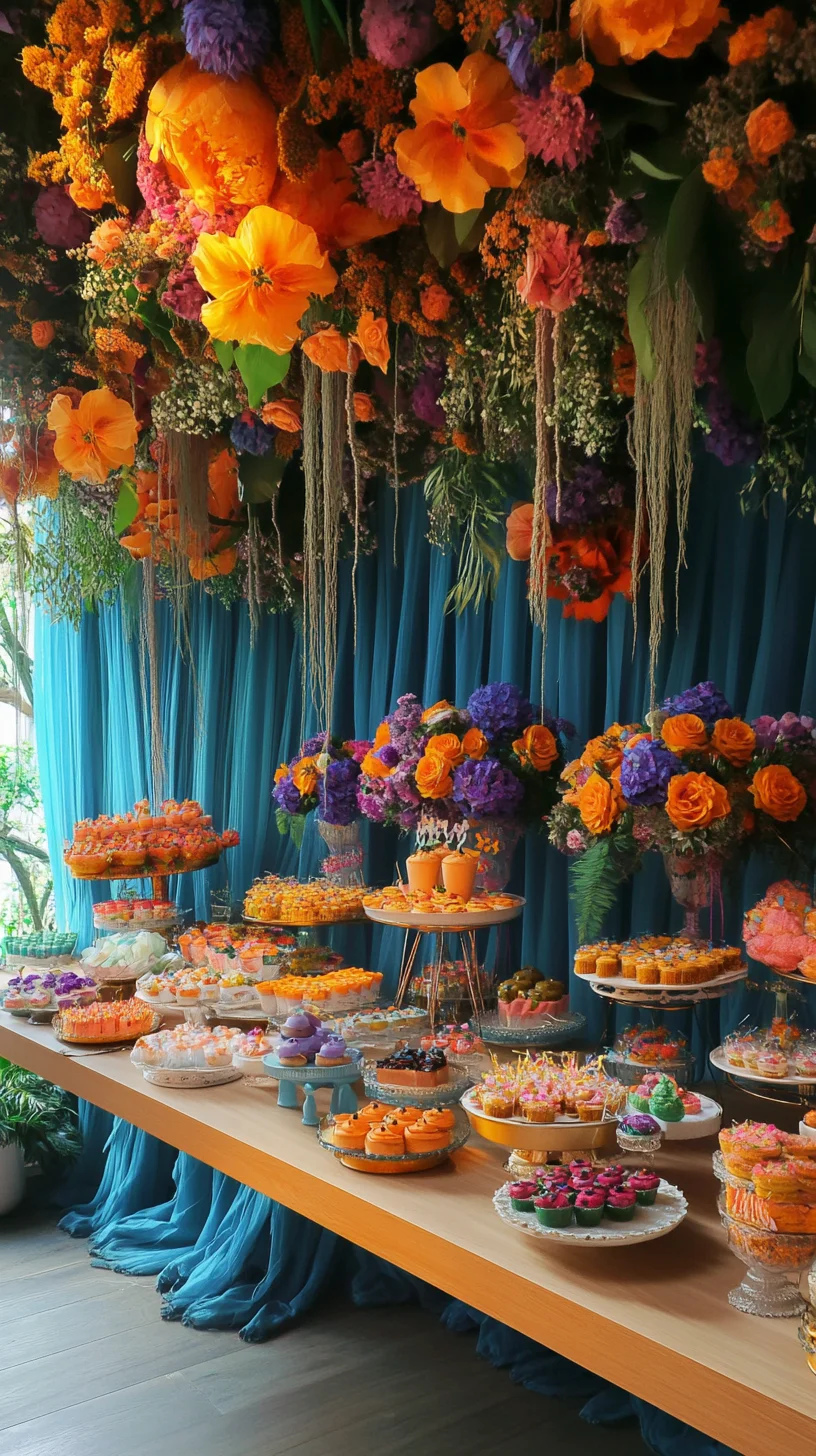 Create a Vibrant Celebration with Lush Floral Decor and Sweet Treats