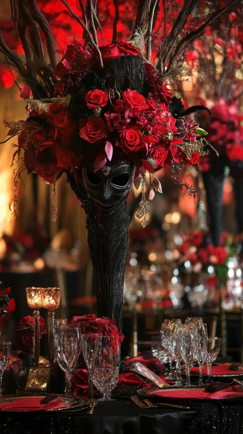 Create Opulent Elegance with Bold Red Floral Centerpieces