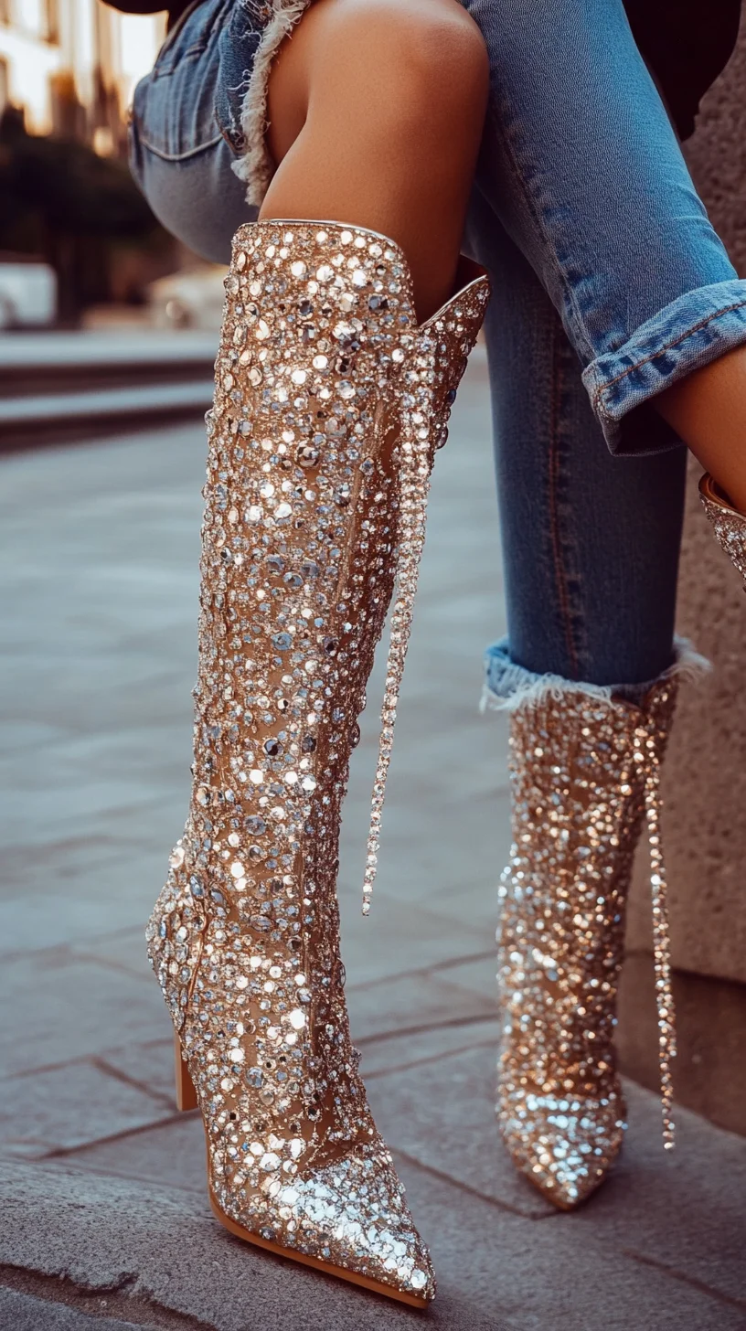 Dazzle in Glam: Sparkling Stiletto Boots That Steal the Spotlight