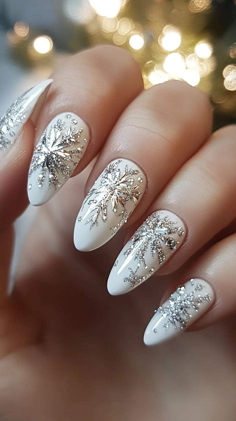 Dazzle With Snow-Inspired Nail Art: Elegance Meets Festive Sparkle