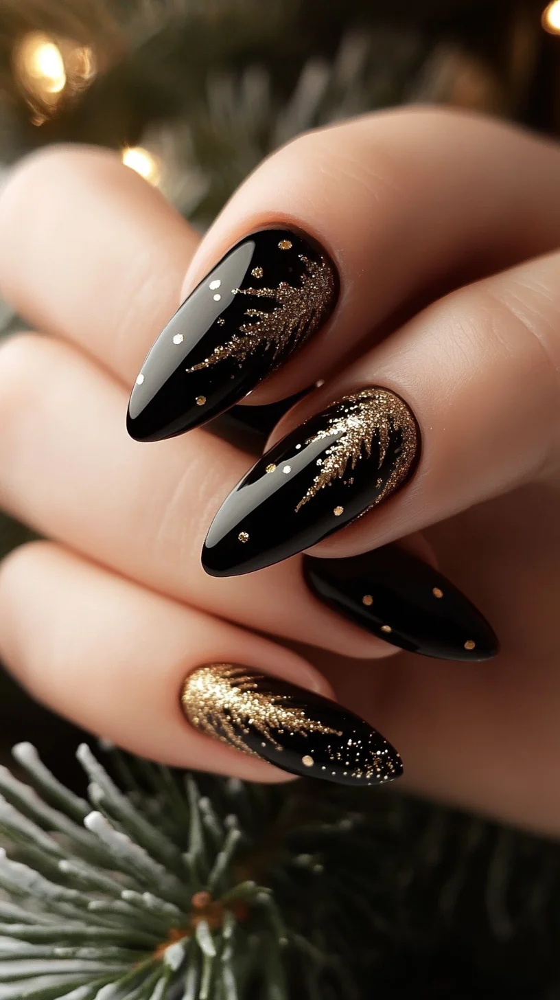Dazzling Black and Gold Nail Art: Glamour Meets Elegance