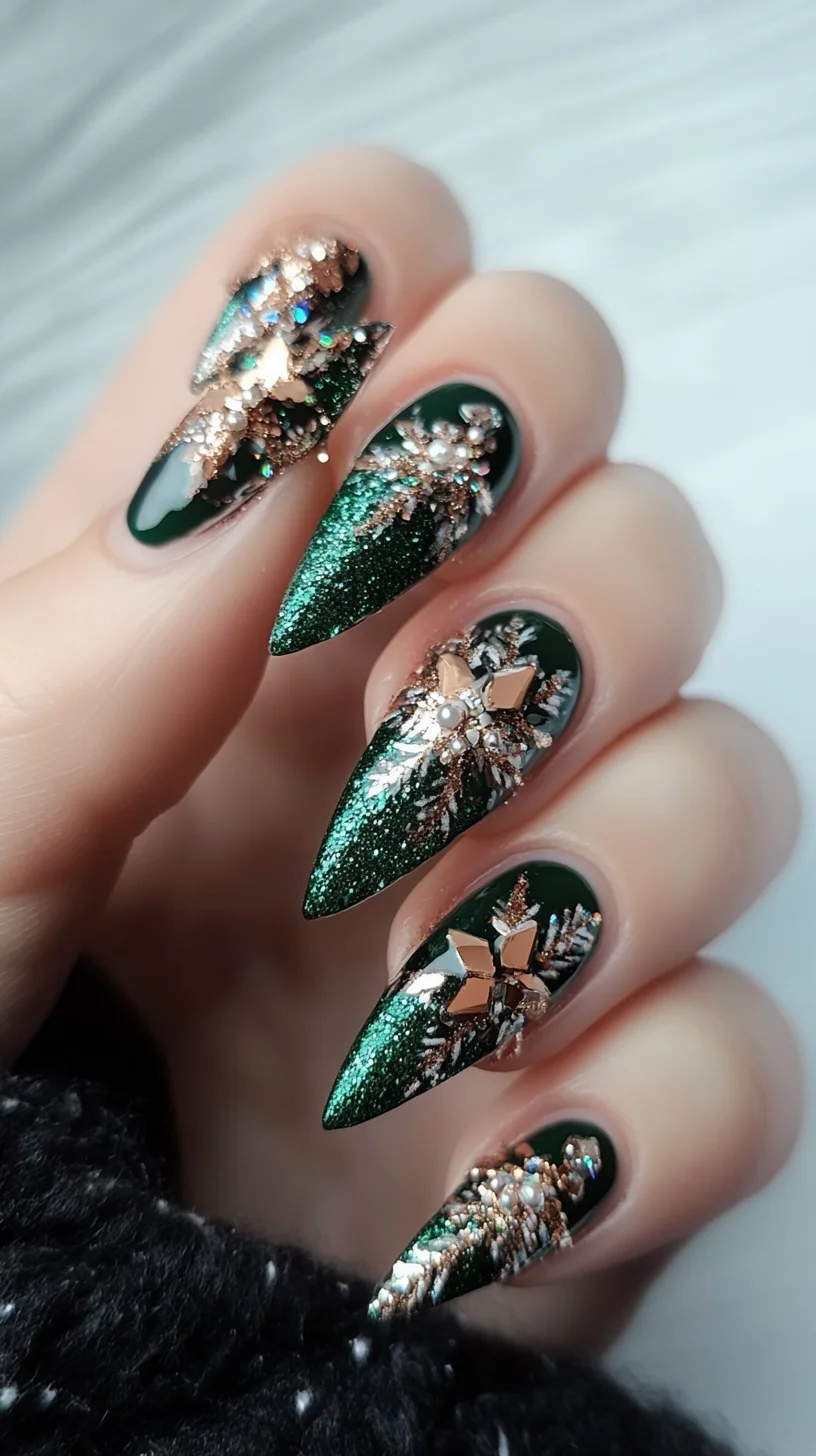Dazzling Emerald Elegance: A Glamorous Nail Art Trend for Every Occasion