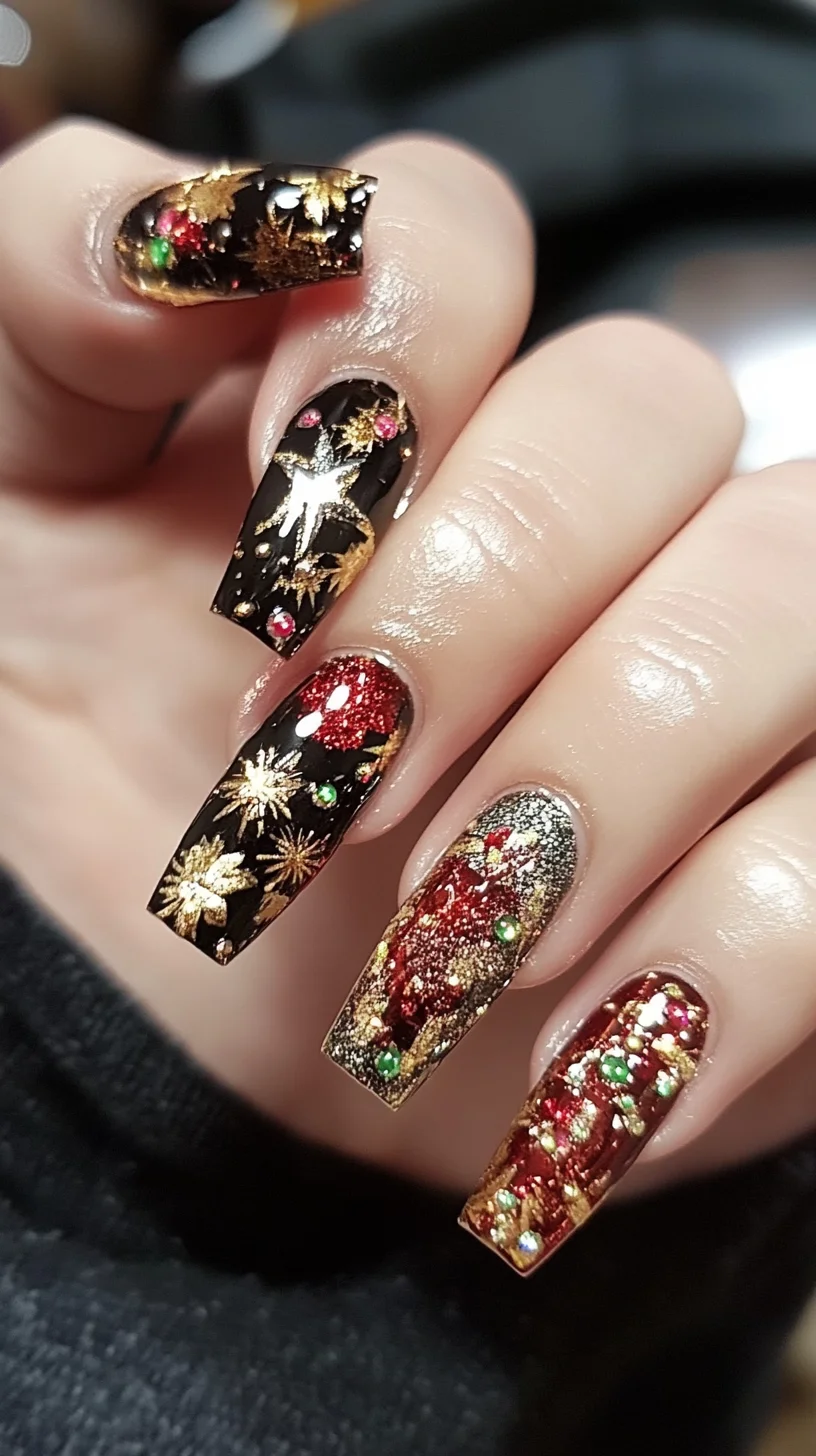 Dazzling Festive Glam: A Nail Art Celebration for the Holiday Season