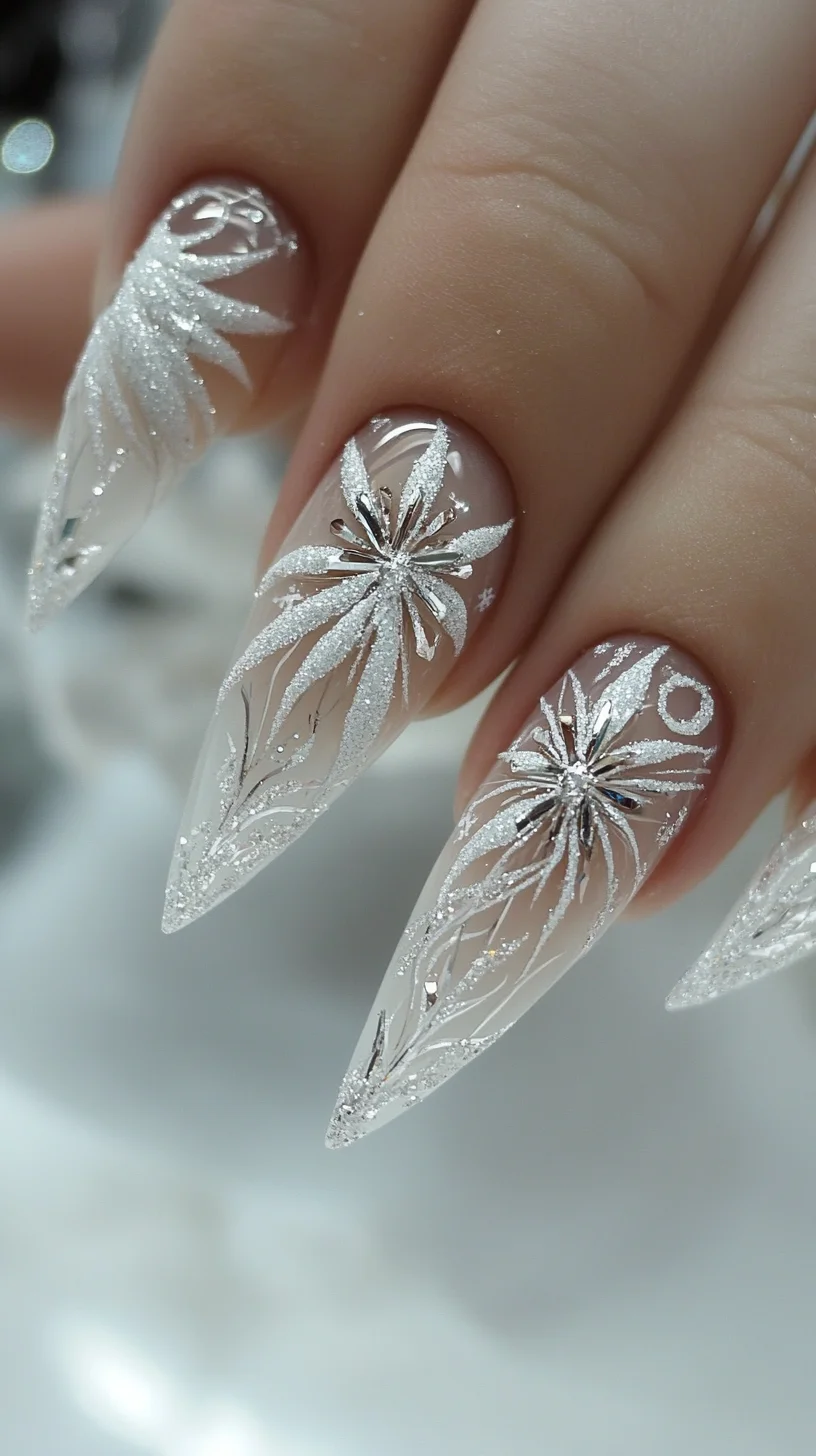 Dazzling Floral Frost: Elevate Your Nail Game with Stunning Artistry