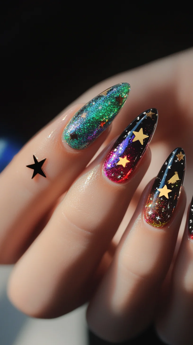 Dazzling Galaxy Nails: Elevate Your Style with Stellar Sparkle and Shine!