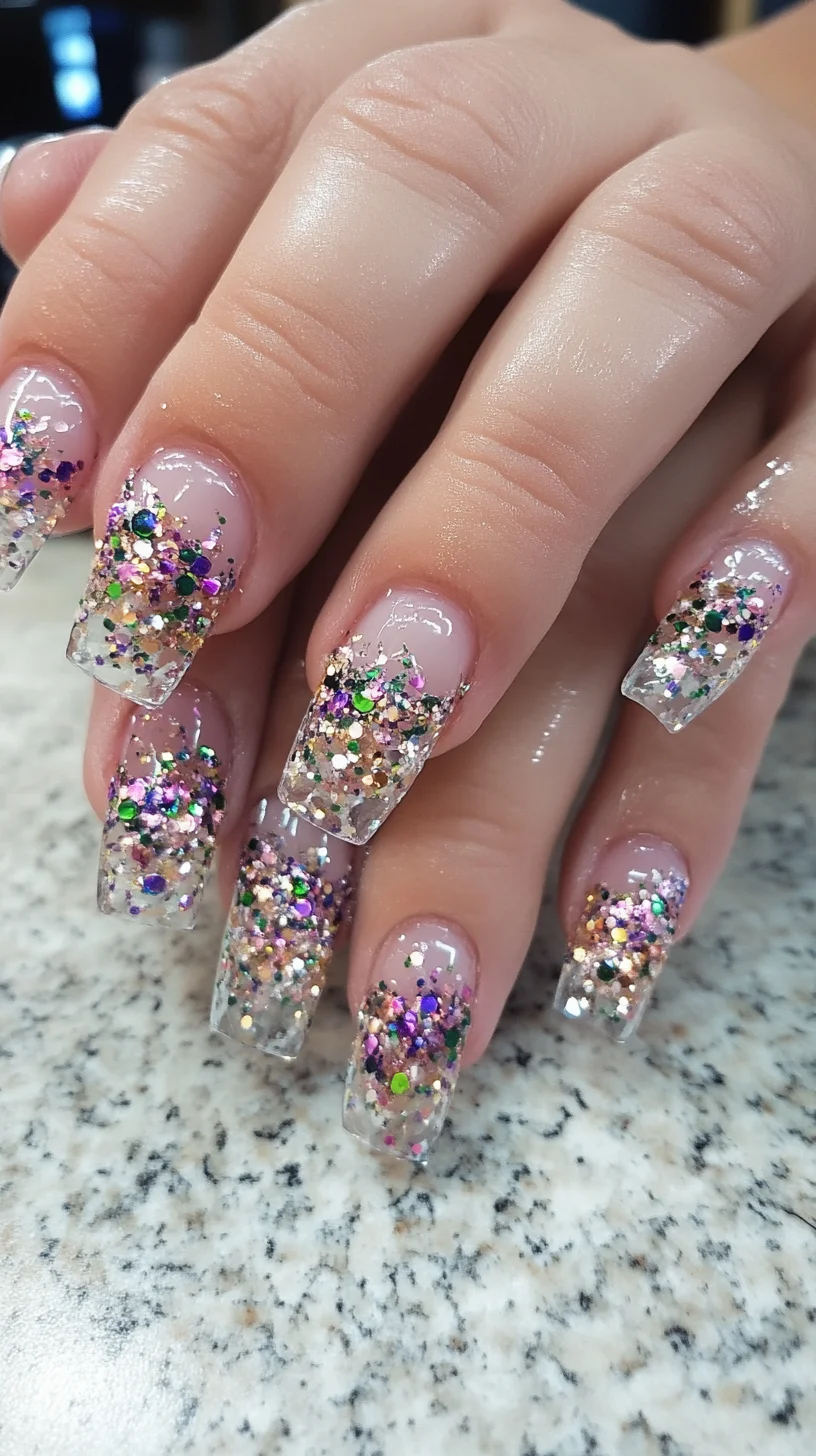 Dazzling Glitter Ombre: Elevate Your Nail Game with Sparkling Elegance!