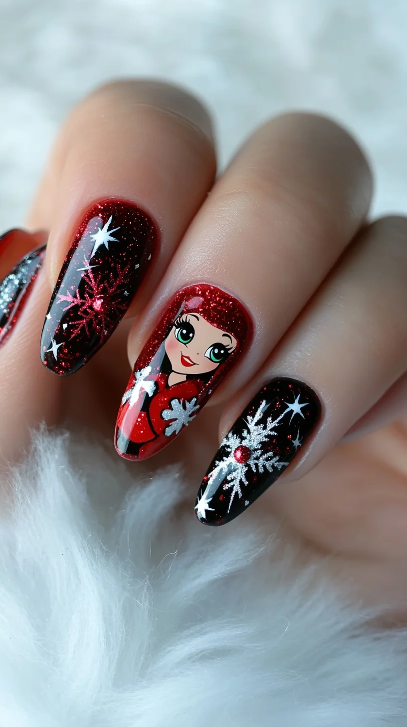Dazzling Holiday Glam: Sparkling Winter Wonderland Nail Art