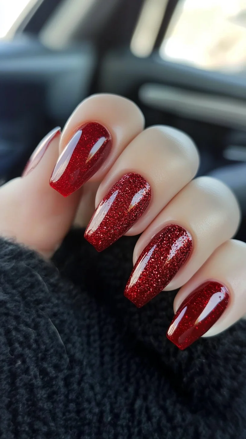 Dazzling Red Glitter Nails: A Bold Statement for Any Occasion!
